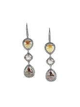 Load image into Gallery viewer, Yellow gold and diamond earrings
